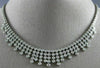 ANTIQUE LARGE 5.98CT DIAMOND 14KT WHITE GOLD BEZEL MULTI STRAND NECKLACE #17322