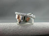 ESTATE WIDE .54CT DIAMOND 14KT WHITE GOLD CRISSCROSS DESIGN FUN RING 13mm #9491