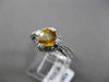 ANTIQUE .96CT DIAMOND & CITRINE 14KT WHITE GOLD HALO 3D FILIGREE ENGAGEMENT RING