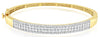WIDE 1.53CT DIAMOND 14KT YELLOW GOLD 3D MULTI ROW SEMI ETERNITY BANGLE BRACELET