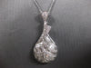 LARGE 2.54CT DIAMOND 18KT WHITE GOLD 3D ROUND & BAGUETTE TEAR DROP LOVE NECKLACE