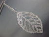 ESTATE EXTRA LARGE 3.05CT DIAMOND 18KT WHITE GOLD 3D LEAF HANGING EARRINGS