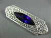 ANTIQUE LARGE 4.07CT DIAMOND & AMETHYST 14K WHITE GOLD FILIGREE PIN BROOCH 22118