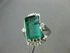 ESTATE LARGE 4.40CT DIAMOND & AAA TOURMALINE 18KT WHITE GOLD RING AMAZING #22084