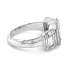 WIDE 2.49CT DIAMOND 18KT WHITE GOLD 3D BAGUETTE OCTAGON PAST PRESENT FUTURE RING