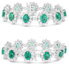 LARGE 21.87CT DIAMOND & AAA EMERALD 18KT WHITE GOLD OVAL & ROUND TENNIS BRACELET