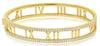 ESTATE WIDE 1.23CT DIAMOND 18K YELLOW GOLD 3D ROMAN NUMERAL CUFF BANGLE BRACELET