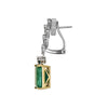 14.93CT DIAMOND & AAA EMERALD 18K 2 TONE GOLD SQUARE & ROUND MULTI LEAF EARRINGS