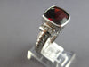 LARGE 4.46CT DIAMOND & AAA GARNET 14KT WHITE GOLD CUSHION & ROUND BEZEL FUN RING