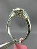 ESTATE 1.04CT ROUND & BAGUETTE DIAMOND 18KT WHITE GOLD CLUSTER SQUARE HALO RING
