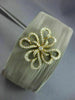 ESTATE WIDE .62CT DIAMOND 18K GOLD & STAINLESS STEEL FLOWER MESH BANGLE BRACELET