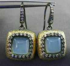 ESTATE .60CT DIAMOND & LIGHT QUARTZ 14KT BLACK & YELLOW GOLD FILIGREE EARRINGS