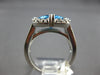 LARGE 4.1CT DIAMOND & AAA BLUE TOPAZ 14KT WHITE GOLD 3D CUSHION & ROUND FUN RING