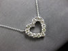 ESTATE 1.24CT DIAMOND 14KT WHITE GOLD 3D ROUND CLASSIC OPEN HEART LOVE NECKLACE