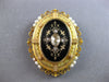 ANTIQUE LARGE DIAMOND & AAA SOUTH SEA PEARL 18K YELLOW GOLD BROOCH PENDANT 28156
