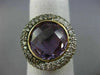 ESTATE LARGE 4.51CT WHITE CHOCOLATE FANCY DIAMOND AMETHYST 14KT YELLOW GOLD RING
