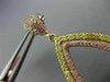 LARGE 5.25CT PINK & FANCY YELLOW DIAMOND 18K YELLOW & ROSE GOLD HANGING EARRINGS