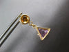1.90CT AAA CITRINE & AMETHYST 14KT YELLOW GOLD ROUND & TRILLION EARRINGS #27406