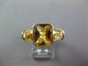 LARGE 5.0CT AAA YELLOW TOPAZ 14K WHITE GOLD CUSHION & EMERALD CUT BEZEL FUN RING