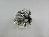 ANTIQUE WIDE FILIGREE FLOWER 3D 1.55CT DIAMOND 18KT BLACK AND WHITE GOLD RING