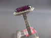EXTRA LARGE 11.15CT DIAMOND & AAA RHODOLITE 18KT WHITE GOLD OVAL ENGAGEMENT RING