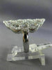 ESTATE LARGE 1.12CT DIAMOND 14KT WHITE GOLD 3D HEXAGON OVAL SPIDER WEB FUN RING