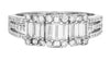 .83CT DIAMOND 18KT WHITE GOLD 3D ROUND & BAGUETTE 3 SQUARE ANNIVERSARY RING