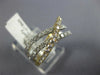ESTATE WIDE .87CT DIAMOND 18KT WHITE & YELLOW GOLD 3 ROW CRISS CROSS X LOVE RING