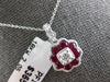 1.13CT DIAMOND & AAA RUBY 18KT WHITE GOLD ROUND FILIGREE FLOWER FLOATING PENDANT