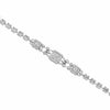 LARGE 4.72CT DIAMOND 18KT WHITE GOLD ROUND & BAGUETTE LOVE KNOT TENNIS BRACELET