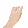 .61CT WHITE & FANCY YELLOW DIAMOND 18KT 2 TONE GOLD PRINCESS SQUARE 3 STONE RING