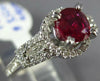 ESTATE 1.64CT DIAMOND & AAA RUBY 14KT WHITE GOLD CLASSIC ROUND ENGAGEMENT RING