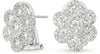 ESTATE 2.08CT DIAMOND 14KT WHITE GOLD 3D CLASSIC FLOWER CLIP ON EARRINGS
