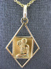 ESTATE 18KT YELLOW GOLD 3D HANDCRAFTED PORTARIT SHAPE LADIES PENDANT #26922