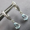 2.16CT DIAMOND & AAA AQUAMARINE 14KT WHITE GOLD PEAR SHAPE & ROUND STUD EARRINGS