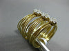 ESTATE LARGE .54CT DIAMOND 18K 2 TONE GOLD 3 FLOWER MULTI BAND FLEXIBLE FUN RING