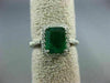 WIDE 1.92CT DIAMOND & AAA EMERALD 14KT WHITE GOLD FILIGREE HALO ENGAGEMENT RING