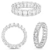 LARGE 5.60CT DIAMOND PLATINUM 3D EMERALD CUT ETERNITY WEDDING ANNIVERSARY RING