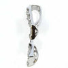 ESTATE .73CT DIAMOND 18K WHITE GOLD ROUND & BAGUETTE PAST PRESENT FUTURE PENDANT