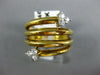 ESTATE LARGE .20CT DIAMOND 18KT YELLOW GOLD 3D MULTI ROW SNAKE FUN RING #746