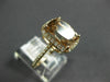 ESTATE LARGE 4.40CT DIAMOND & AAA MORGANITE 14KT ROSE GOLD HALO ENGAGEMENT RING