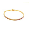 ESTATE 3.38CT AAA MULTI COLOR SAPPHIRE 14KT YELLOW GOLD CLASSIC TENNIS BRACELET