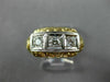 ANTIQUE .45CT DIAMOND 14KT WHITE & YELLOW GOLD 3 STONE FILIGREE LOVE RING #2114