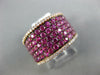LARGE DIAMOND & AAA PINK SAPPHIRE 18KT ROSE GOLD 3D MULTI ROW SEMI ETERNITY RING