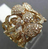 ESTATE WIDE 1.25CT ROUND DIAMOND 14K ROSE GOLD 3D OPEN FILIGREE FLOWER LEAF RING