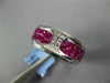 3.53CT DIAMOND & AAA RUBY 18K WHITE GOLD 3D PRINCESS & ROUND INVISIBLE MENS RING