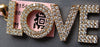 ESTATE EXTRA LARGE 1.21CT DIAMOND 14K ROSE GOLD 2 ROW PAVE LOVE FLOATING PENDANT