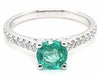 1.08CT DIAMOND & AAA EMERALD 18KT WHITE GOLD ROUND SEMI ETERNITY ENGAGEMENT RING