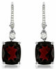 ESTATE 10.05CT DIAMOND & AAA RHODOLITE 14K WHITE GOLD LEVERBACK HANGING EARRINGS