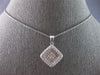 ESTATE LARGE 1.19CT DIAMOND 18KT WHITE GOLD 3D INVISIBLE SQUARE FLOATING PENDANT